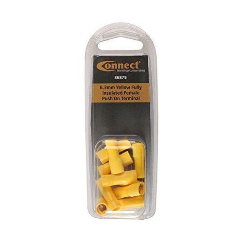 Tool Connection Yellow Fully Insulated Female Push On Terminal 6.3mm 10pc 36879 Laser - Dynamic Drive