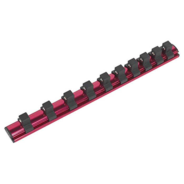 Sealey Socket Retaining Rail Magnetic 1/2"Sq Drive 10 Clips AK27084 Sealey - Dynamic Drive
