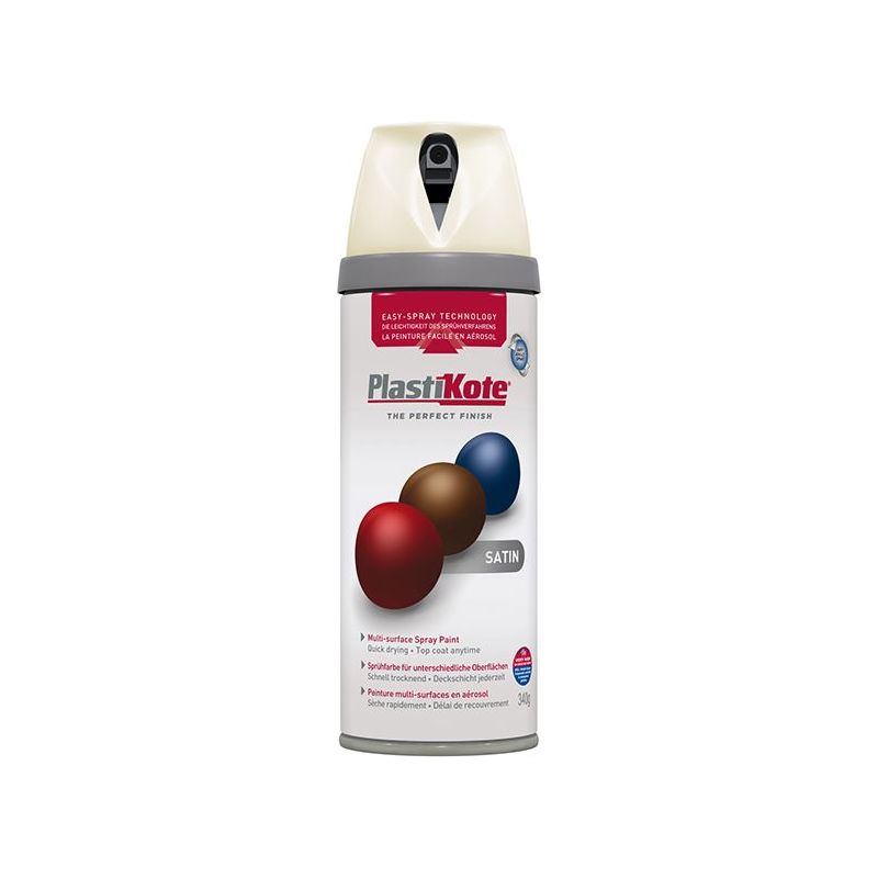 Plastikote Twist & Spray Satin Porcelain 400ml PlastiKote - Dynamic Drive