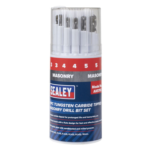 Sealey Tungsten Carbide Tipped Masonry Drill Bit Set 11pc AK5702 Sealey - Dynamic Drive