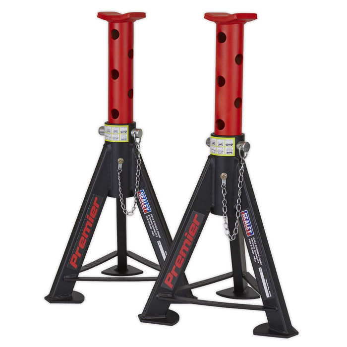 Sealey Axle Stands (Pair) 6tonne Capacity per Stand - Red AS6R Sealey  - Dynamic Drive