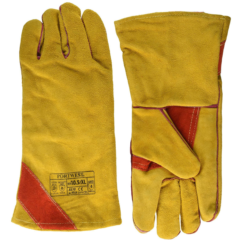 Portwest Reinforced Welding Gauntlets - Brown - X Large Portwest - Dynamic Drive