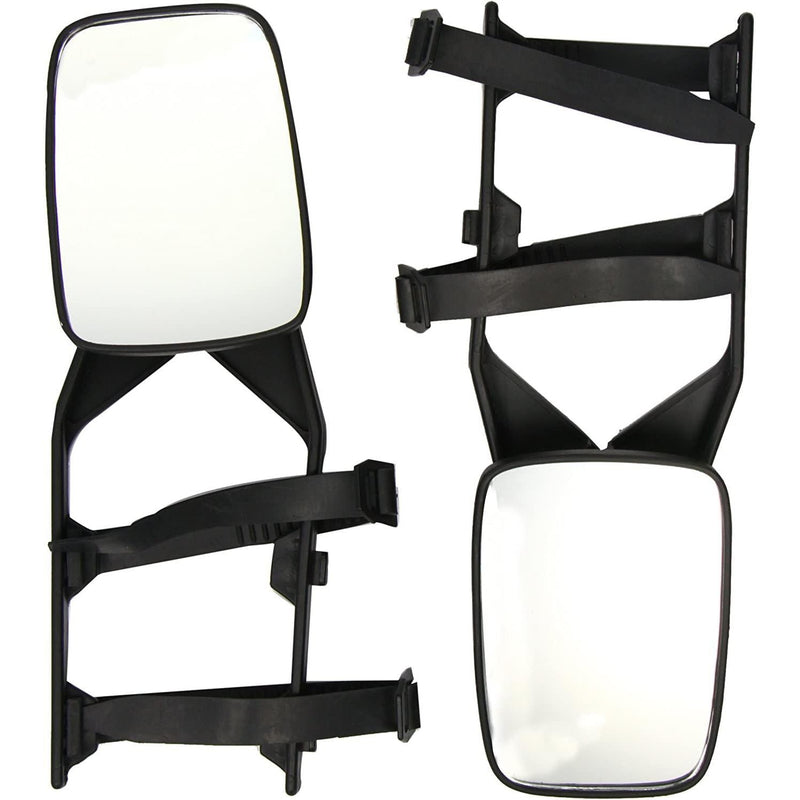 2x Caravan Towing Mirrors Car Van Wing Mirrors Extension Mirror Pair Flat Glass Ring Automotove  - Dynamic Drive
