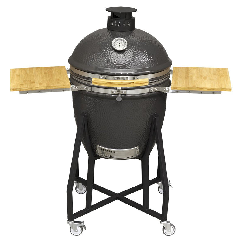 Dellonda Deluxe 22"(56cm) Ceramic Kamado Style BBQ with Wheeled Stand Dellonda - Dynamic Drive