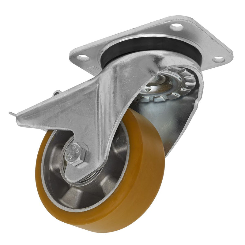 Sealey Castor Wheel Swivel Plate with Total Lock125mm SCW5125SPL Sealey - Dynamic Drive