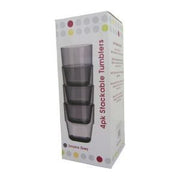 4 Pk Stacking Tumbler Smoke 1563(SGM) UK Camping And Leisure - Dynamic Drive