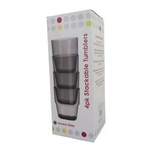 4 Pk Stacking Tumbler Smoke 1563(SGM) UK Camping And Leisure - Dynamic Drive