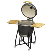 Dellonda Deluxe 22"(56cm) Ceramic Kamado Style BBQ with Wheeled Stand Dellonda - Dynamic Drive