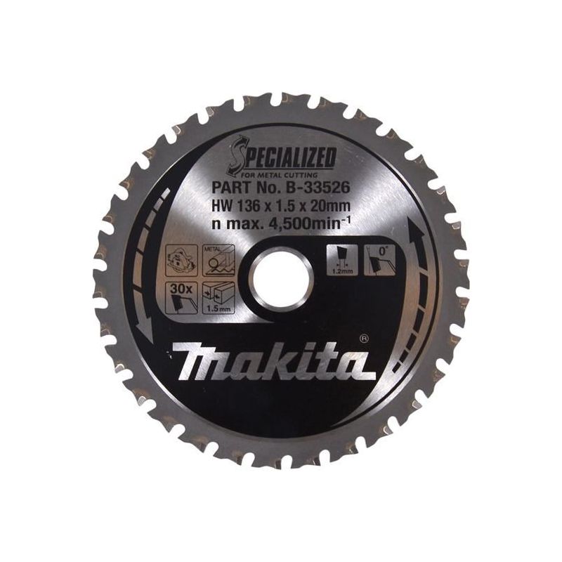 Makita B-33526 Specialized for Metal Cutting Saw Blade 136 x 20mm x 30T Makita - Dynamic Drive