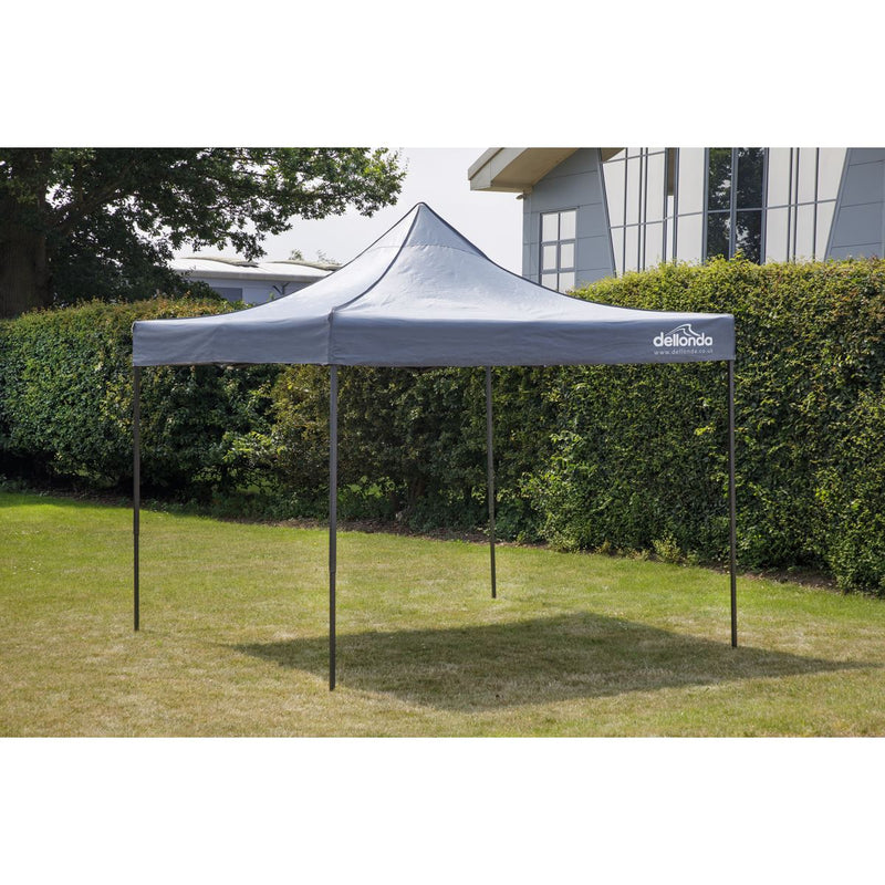 Dellonda 2x2m Pop-Up Gazebo Heavy Duty Carry Bag Rope Stakes & Weight Grey Dellonda - Dynamic Drive