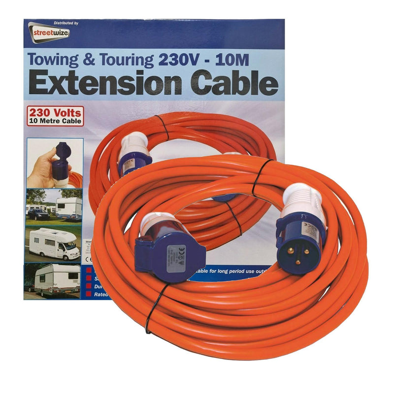 Streetwize 10m Caravan 230v Hook Up Cable Extension Streetwize - Dynamic Drive