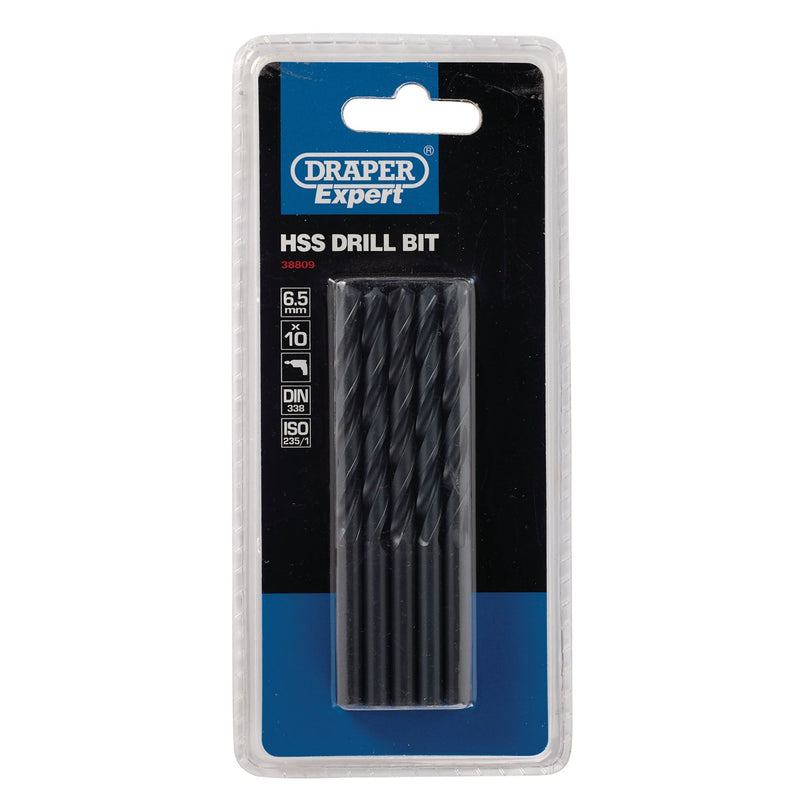 Draper HSS Drill Bit, 6.5mm (Pack of 10) 38809 Draper - Dynamic Drive
