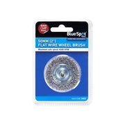 Bluespot Tools Flat Steel Wire Wheel Brush 50mm x 6mm Arbor BlueSpot Tools - Dynamic Drive
