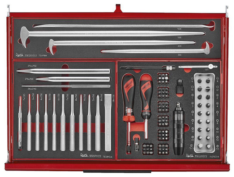 Teng Tools 26" PRO35™ stack FOAM tool kit 418 pieces red Town Tools - Dynamic Drive