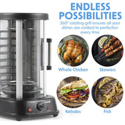 Baridi Vertical 360 Rotisserie Smokeless Grill 21L Capacity DH216 Baridi - Dynamic Drive
