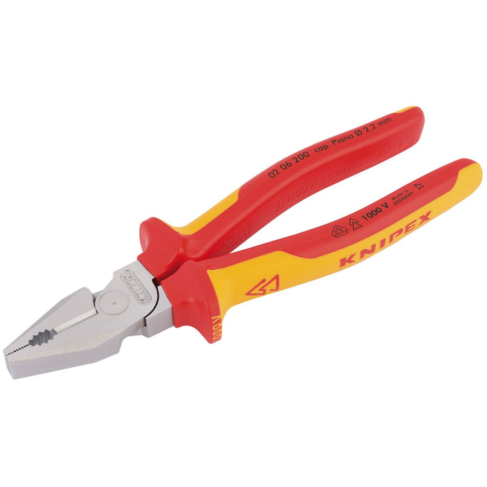 Draper Knipex 02 06 200 Fully Insulated High Leverage Combination Pliers, 200mm Draper - Dynamic Drive