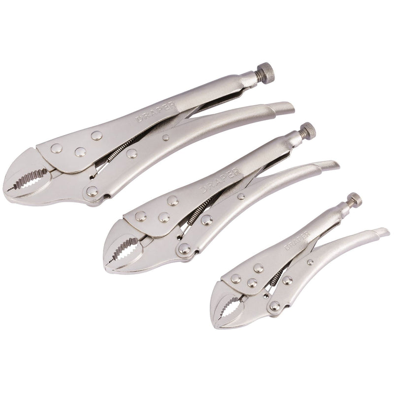 Draper Self Grip Curved Jaw Pliers Set (3 Piece) 67825 Draper - Dynamic Drive