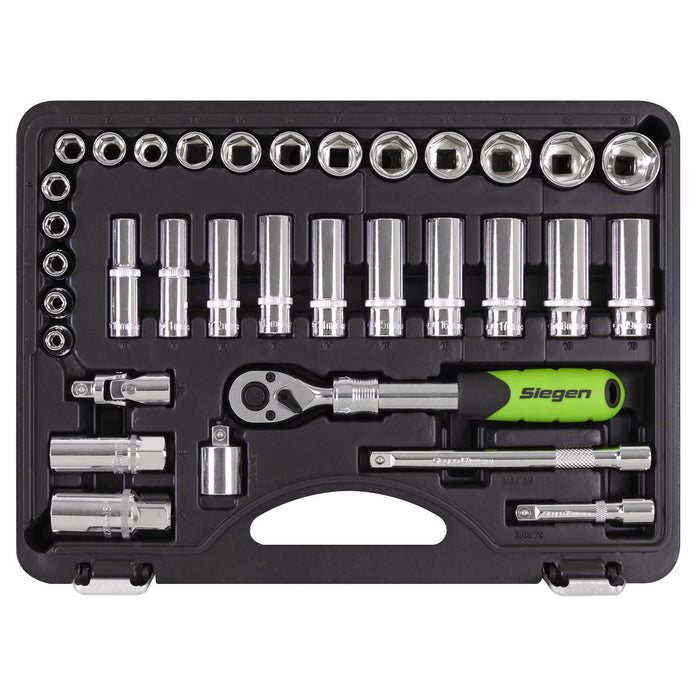 Siegen Siegen Extending Ratchet Socket Set 3/8"Sq Drive 34pc S01287 Siegen - Dynamic Drive