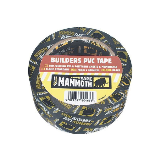 Everbuild Sika Builder's PVC Tape 75mm x 33m Black Everbuild Sika - Dynamic Drive
