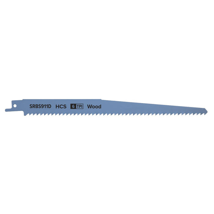 Sealey Reciprocating Saw Blade Clean Wood 230mm 6tpi Pack of 5 SRBS911D Sealey - Dynamic Drive