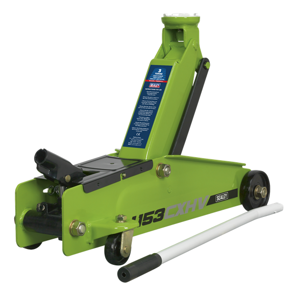 Sealey Trolley Jack 3 Tonne Long Reach Heavy-Duty Hi-Vis 1153CXHV Sealey - Dynamic Drive