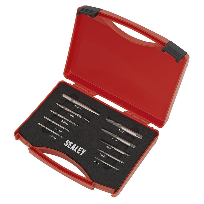Sealey Step Drill Screw/Bolt Extractor Set 10pc AK8187 Sealey - Dynamic Drive