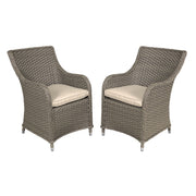 Dellonda Chester Rattan Wicker Outdoor Garden Dining Chairs 2pc DG64 Dellonda - Dynamic Drive