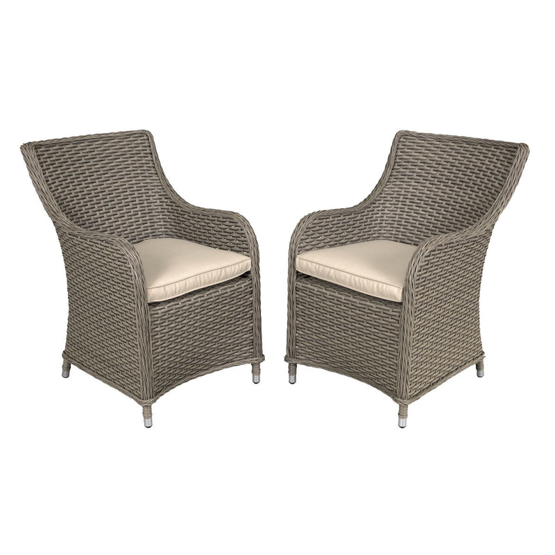 Dellonda Chester Rattan Wicker Outdoor Garden Dining Chairs 2pc DG64 Dellonda - Dynamic Drive