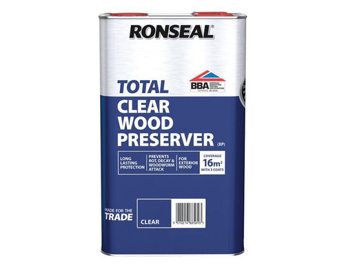 Ronseal Trade Total Wood Preserver Clear 5 litre Ronseal - Dynamic Drive