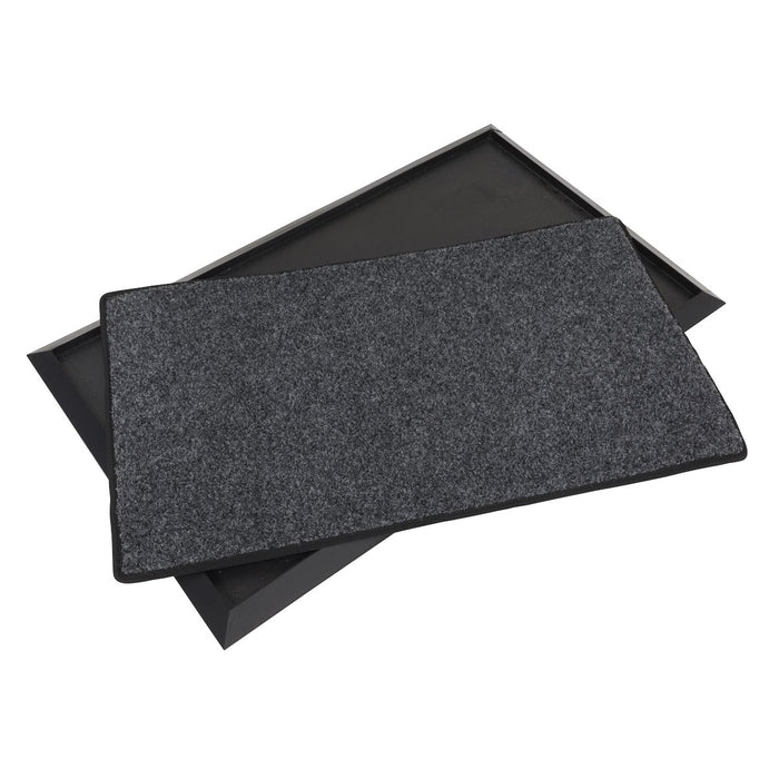 Sealey Rubber Disinfection Mat With Removable Polyester Carpet 450 x 750mm DRM01 Sealey - Dynamic Drive