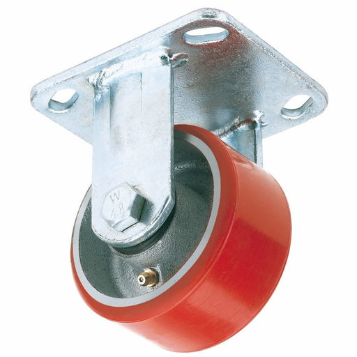 Draper Fixed Plate Fixing Heavy Duty Polyurethane Wheel, 100mm Diameter, S.W.L. Draper - Dynamic Drive