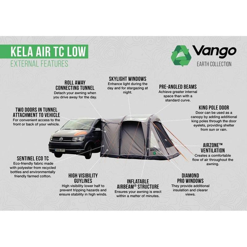 Vango Kela Air TC Low Drive Away Awning (180 - 210cm) Campervan Vango - Dynamic Drive