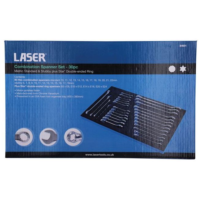 Laser Metric/Stubby/Star Spanner Set 30pc 8481 Laser - Dynamic Drive