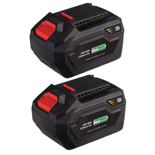Sealey SV20 Series Power Tool Battery 20V 6Ah - Pack of 2 BK06 Sealey - Dynamic Drive