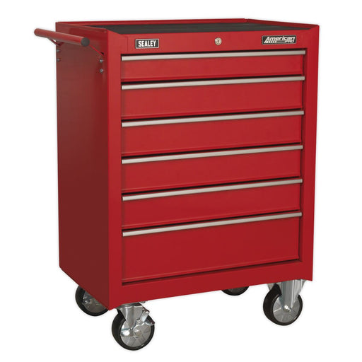 Sealey Rollcab 6 Drawer with Ball-Bearing Slides Red AP226 Sealey - Dynamic Drive