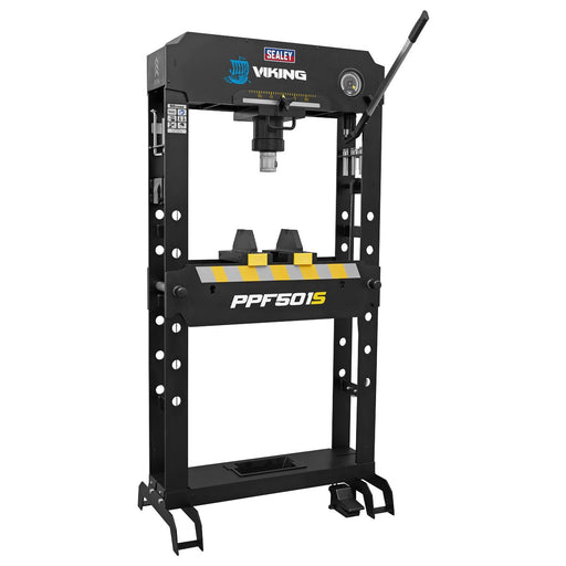 Viking Floor Type Air/Hydraulic Press with Sliding Ram and Foot Pedal 50 Tonne Viking - Dynamic Drive