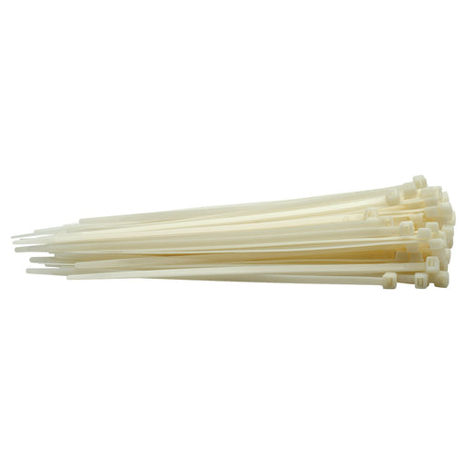 Draper Cable Ties, 4.8 x 200mm, White (Pack of 100) 70394 Draper - Dynamic Drive