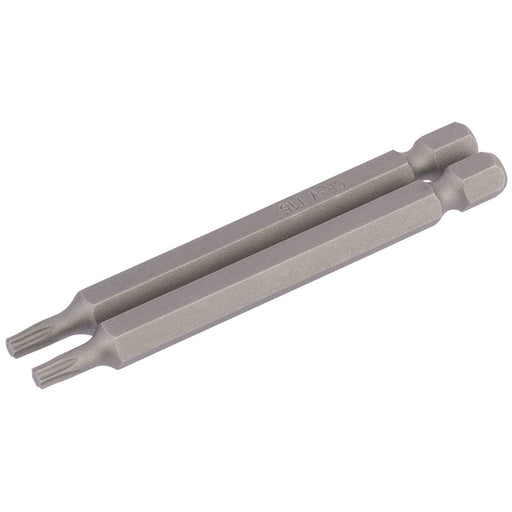 Draper TX-STAR Insert Bit, 1/4" Hex, 75mm Long, T15 (Pack of 2) Draper - Dynamic Drive