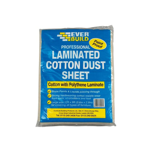 Everbuild Sika Laminated Cotton Dust Sheet 3.6 x 2.7m Everbuild Sika - Dynamic Drive