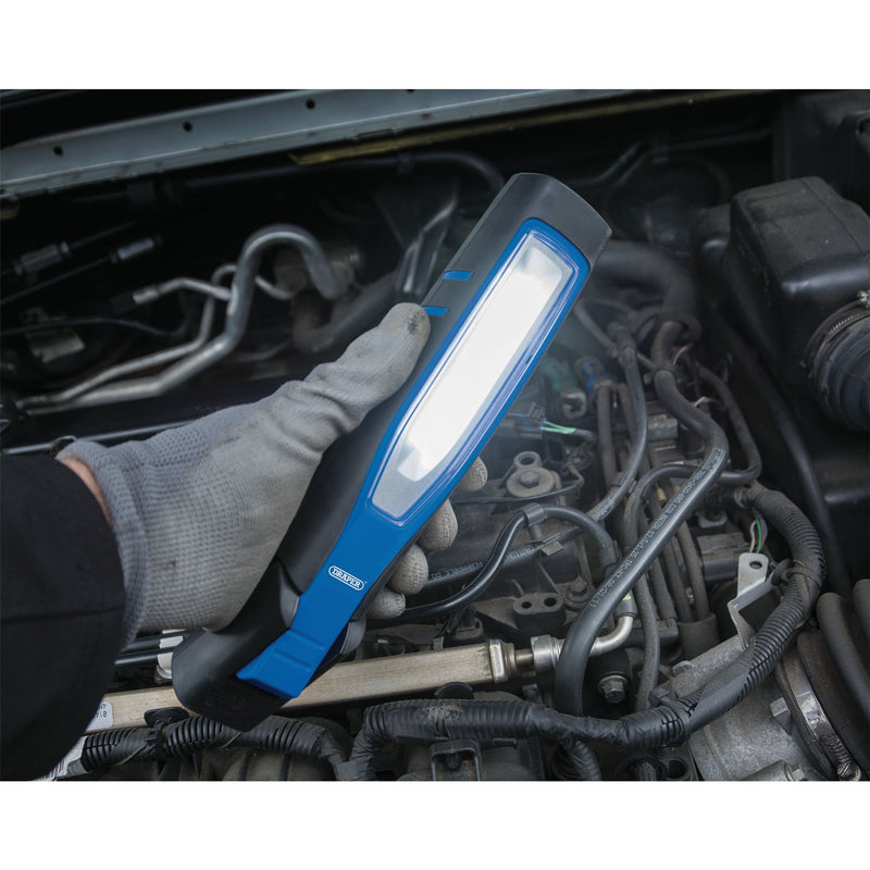 Draper COB/SMD LED Rechargeable Inspection Lamp, 10W, 1,000 Lumens, Blue, 1 x US Draper - Dynamic Drive