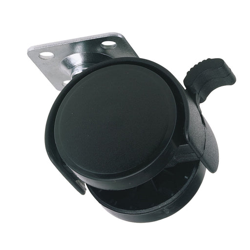 Draper Twin Nylon Plate Castor with Brake, 40mm Diameter, S.W.L. 25kg 65463 Draper - Dynamic Drive