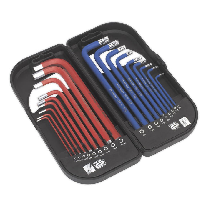 Sealey TRX-Star* & Ball-End Hex Key Set 18pc Long Anti-Slip AK7176 Sealey - Dynamic Drive