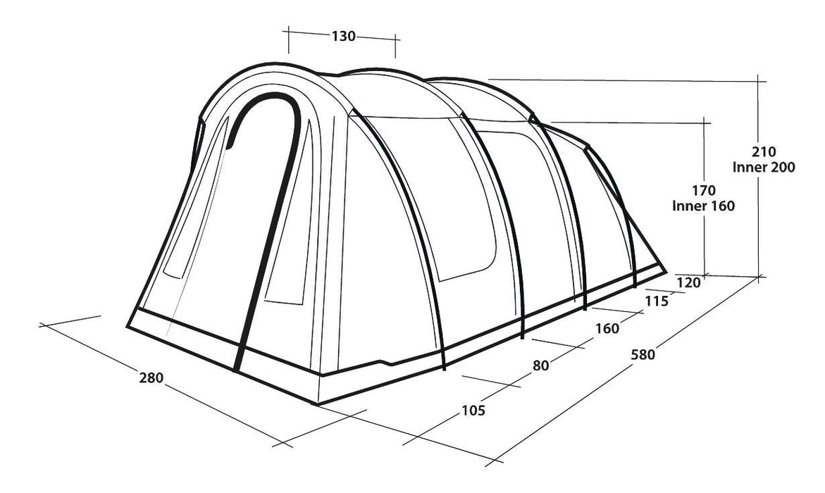 Outwell Rockwell 4 Pole Tent Blue 4 Person Outwell - Dynamic Drive