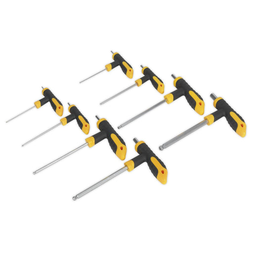 Siegen 8pc T-Handle Ball End Hex Key Wrench Set 2-10mm Allen Allan Alan Key Siegen  - Dynamic Drive