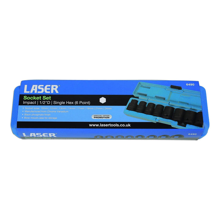 Laser Impact Socket Set 1/2"D 8pc 6490 Laser - Dynamic Drive