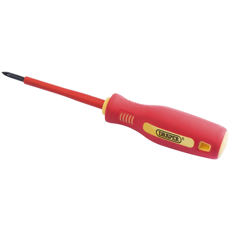 Draper Fully Insulated Soft Grip Cross Slot Screwdriver, No.0 x 75mm (Sold Loose Draper - Dynamic Drive