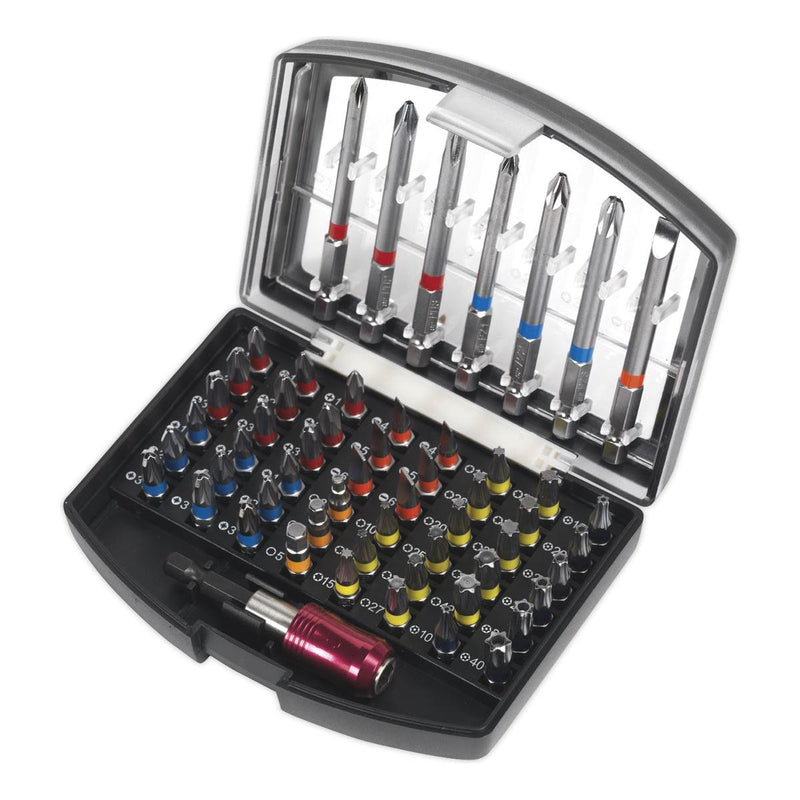 Sealey Power Tool Impact Grade Torsion Bit Set 56pc Colour-Coded S2 AK2109 Sealey - Dynamic Drive