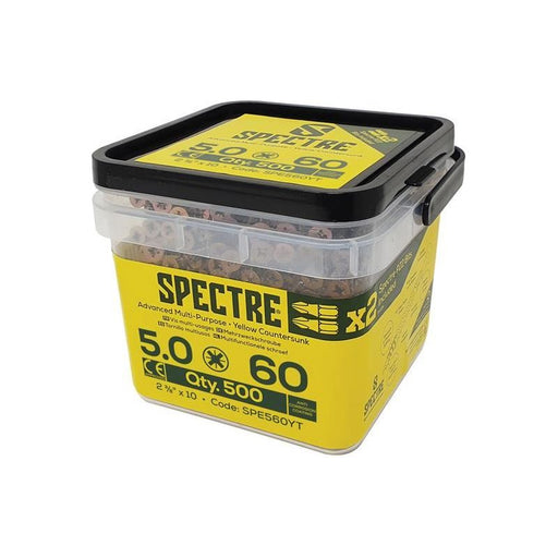 Forgefix Spectre™ PZ Compatible Wood Screw CSK ZYP 5.0 x 60mm Tub 500 ForgeFix - Dynamic Drive
