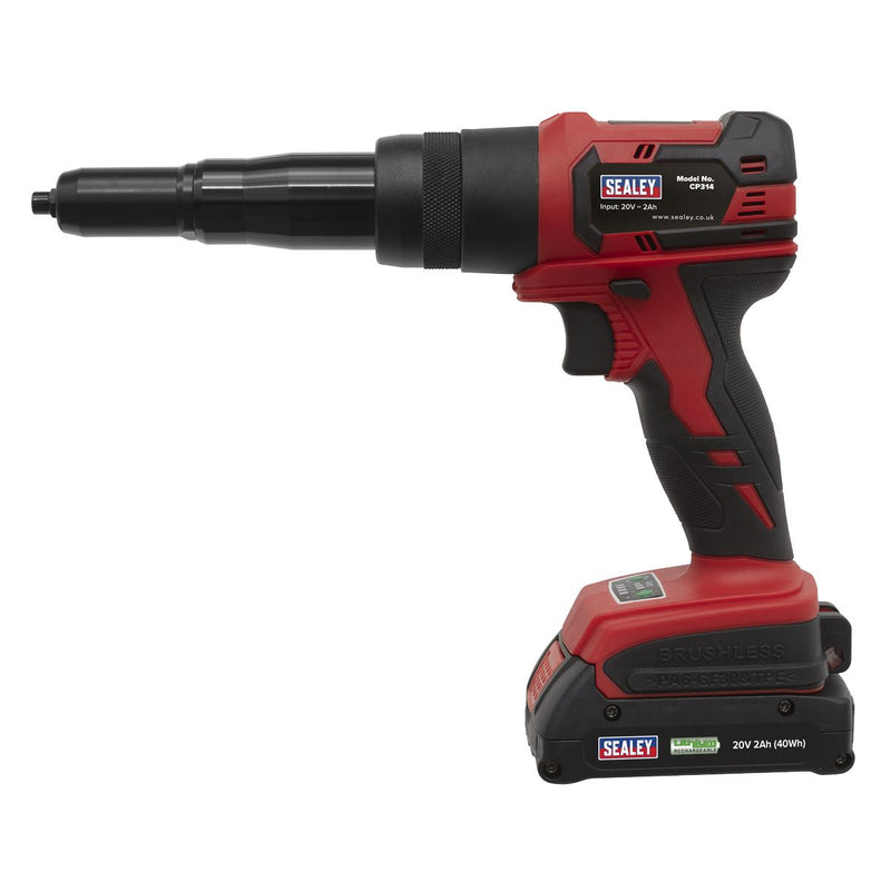Sealey Cordless Riveter 20V 2Ah Lithium-ion CP314 Sealey - Dynamic Drive