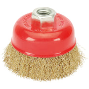 Draper Brassed Steel Crimped Wire Cup Brush, 75mm, M14 41444 Draper - Dynamic Drive
